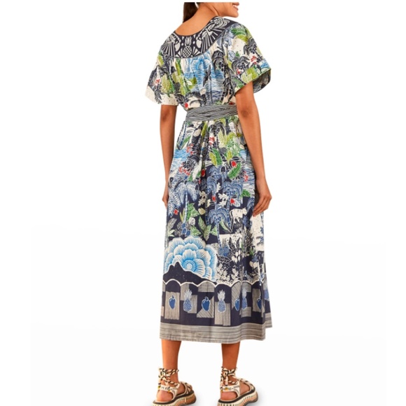 NWT $295 Farm Rio Graphic Rio Belted Cotton Maxi Dress in size Small! - Picture 4 of 9